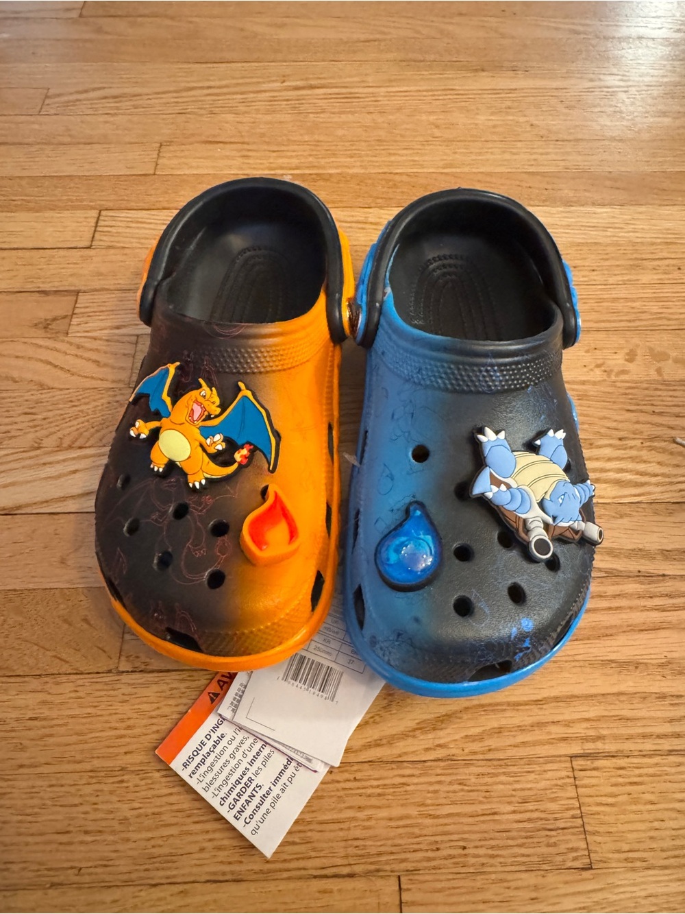POKEMON CROCS!!  Slip-On Clog Shoes with Charizard and Blastoise jibbitz